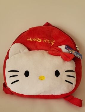 NEW Hello Kitty Red and White Plush backpack for kids / toddlers